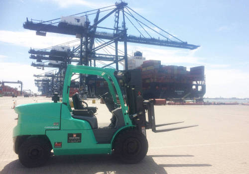 The Mitsubishi FD55N contributing at the local Port of Felixstowe